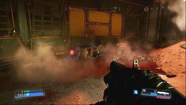 Before you destroy it, move along the wall on the left - Doom: Argent Facility Walkthrough - Walkthrough - Doom Game Guide & Walkthrough