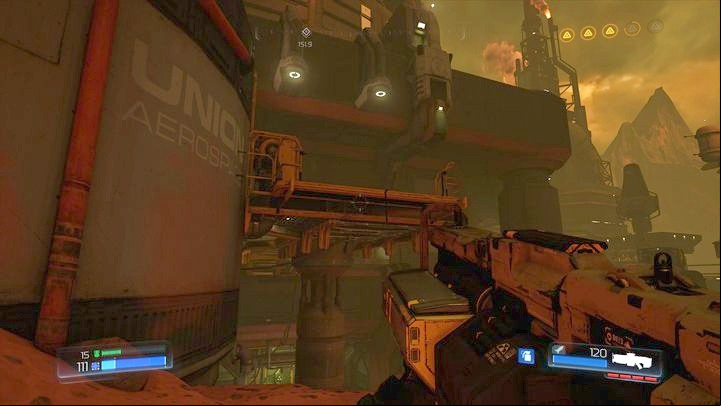 Turn left once youre below and stick to the left wall - Doom: Argent Facility Walkthrough - Walkthrough - Doom Game Guide & Walkthrough