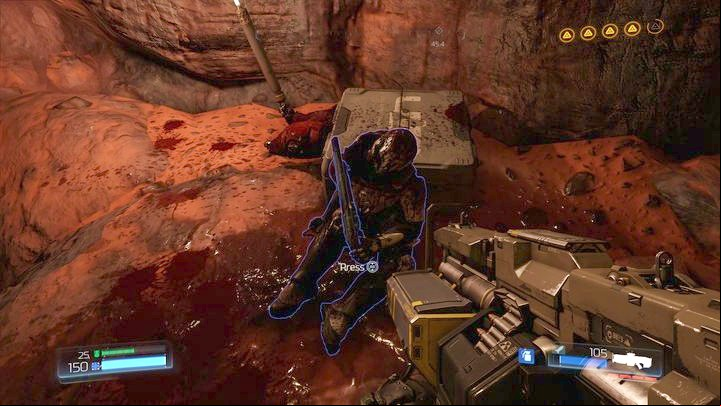 The narrow path will lead you to Supershotgun which will prove to be useful during the battle with the demons that will appear after destroying the third filter - Doom: Argent Facility Walkthrough - Walkthrough - Doom Game Guide & Walkthrough