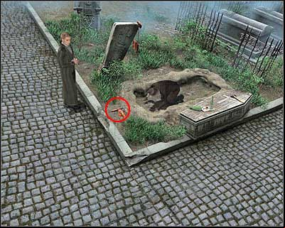 Go back to the first area of the cemetery, near the large gate - Bloomsbury Cemetery I - London - Dracula: Origin - Game Guide and Walkthrough