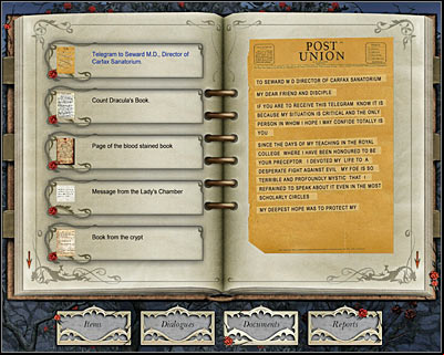 Your final task here will be to choose your next destination - Mina's Apartment #2 - London - Dracula: Origin - Game Guide and Walkthrough