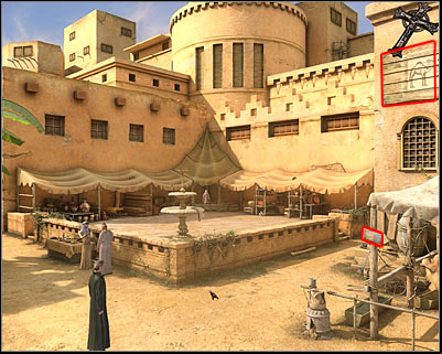 You will find yourself standing next to the camels, however you may ignore these animals, because you won't be going into the desert anytime soon - Marketplace - Cairo - Dracula: Origin - Game Guide and Walkthrough