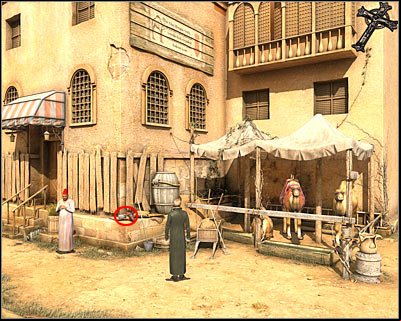 You won't find any other items of interest here, so go back the same way you came - Marketplace - Cairo - Dracula: Origin - Game Guide and Walkthrough