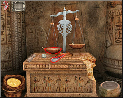 You will have to use the spoon to collect some golden powder from the lower left corner of the screen - Blood Rocks #2 II - Cairo - Dracula: Origin - Game Guide and Walkthrough