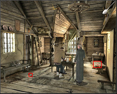 Open your inventory and get ready to mix a few items in order to create a false key - Tavern I - Transylvania - Dracula: Origin - Game Guide and Walkthrough