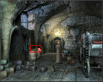 Your task here will be to use the rope on a hook which can be found near the ceiling - Dracula's Castle I - Transylvania - Dracula: Origin - Game Guide and Walkthrough