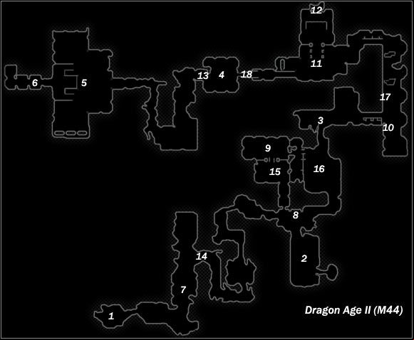 Legend - Map M43 Sanctuary; Map M44 Deep Roads | Maps - Maps - Dragon Age II Game Guide