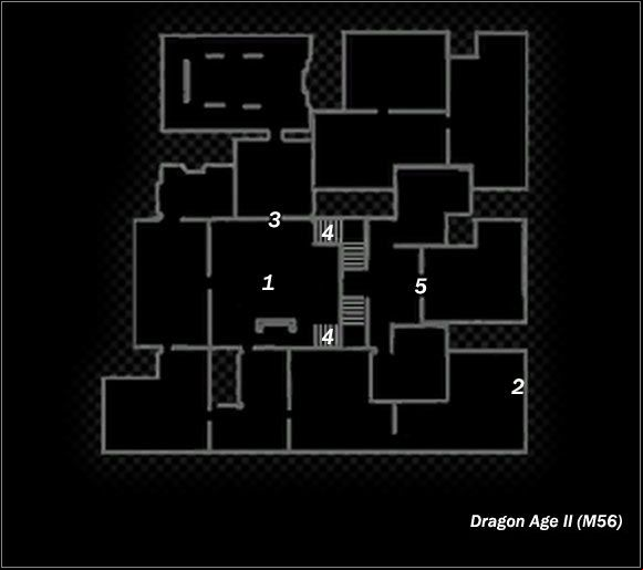 Legend - Map M55 Arlans Hideaway; Map M56 Bartrand Estate | Maps - Maps - Dragon Age II Game Guide