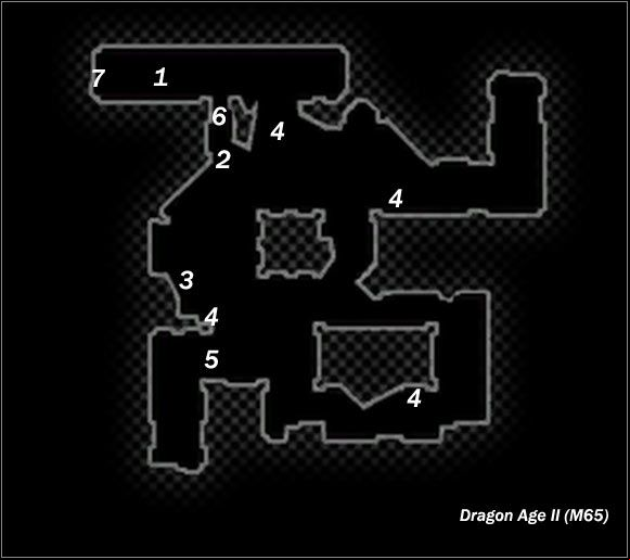 Legend - Map M65 Side Alley; Map M66 Gallows Dungeon | Maps - Maps - Dragon Age II Game Guide