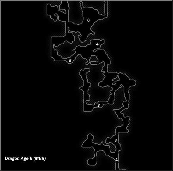 Legend - Map M67 The Forgotten Lair; Map M68 Varterral Hunting Ground | Maps - Maps - Dragon Age II Game Guide