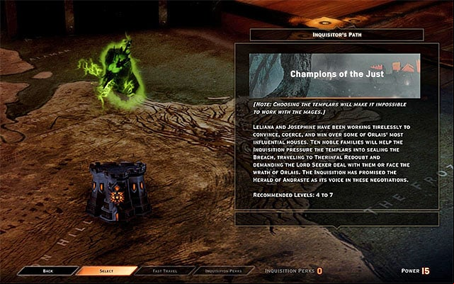 NOTE – Making progress in this quest will gain you the Templars’ - Dragon Age Inquisition: Champions of the Just (siding with templars) - Main storyline quests (The Path of the Inquisitor) - Dragon Age: Inquisition Game Guide & Walkthrough
