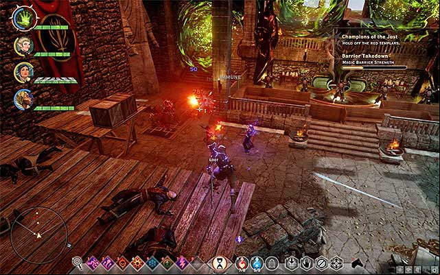 Ranged characters may attack the Templars while standing on the scaffoldings - Dragon Age Inquisition: Champions of the Just (siding with templars) - Main storyline quests (The Path of the Inquisitor) - Dragon Age: Inquisition Game Guide & Walkthrough