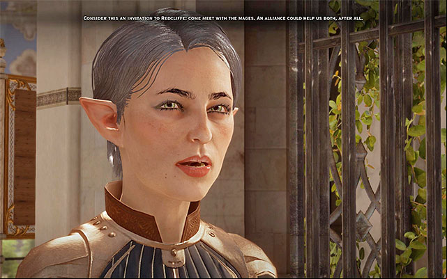 Fiona is much more amiable, towards the party, than Lucius - Dragon Age Inquisition: In Hushed Whispers (siding with mages) - Main storyline quests (The Path of the Inquisitor) - Dragon Age: Inquisition Game Guide & Walkthrough
