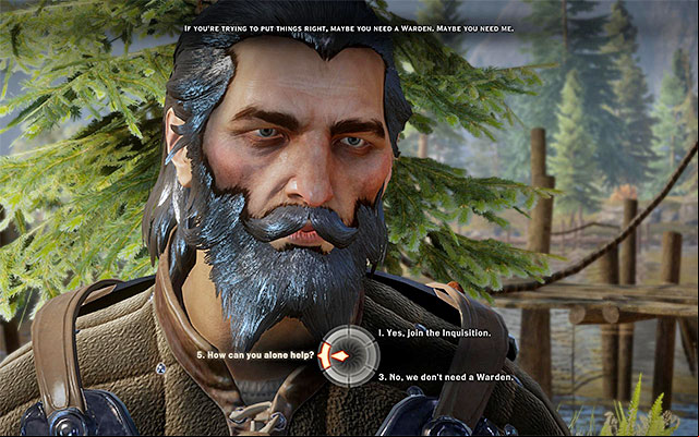 Offer Blackwall to the party - Dragon Age Inquisition: The Lone Warden - new party member - The Inner Circle (companion quests) - Dragon Age: Inquisition Game Guide & Walkthrough