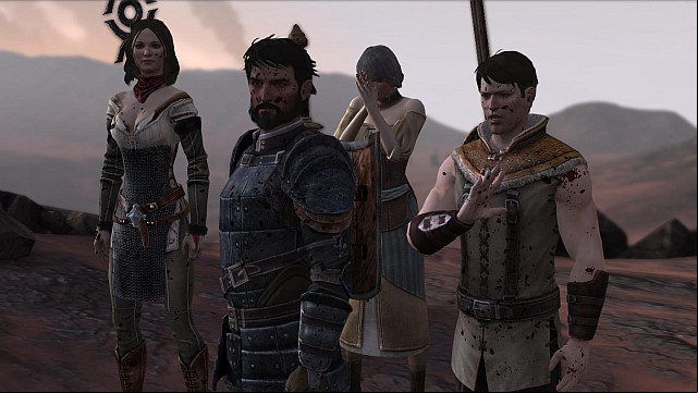 Hawke and his family during the escape from Lothering (prologue) - Dragon Age II storyline - History of Dragon Age - Dragon Age: Inquisition Game Guide & Walkthrough