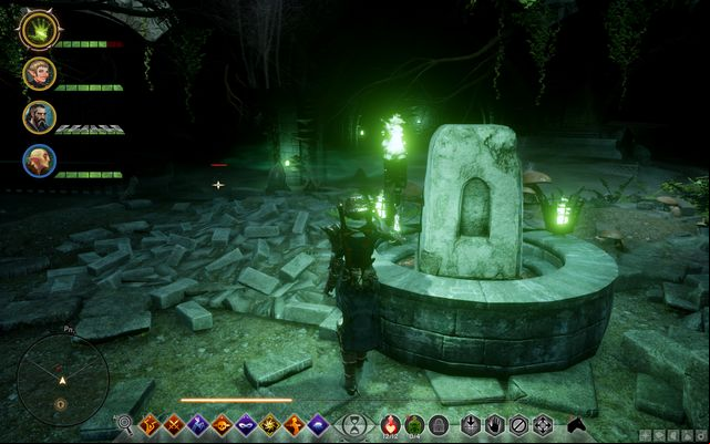 The stone opposite the entrance underground - Dragon Age Inquisition: Rumors of the Sulevin Blade / Ruined Blade - Side quests - Emprise du Lion - Dragon Age: Inquisition Game Guide & Walkthrough