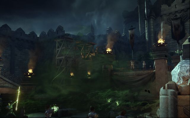 Clarel and Edimond on the forts battlements - Dragon Age Inquisition: Here Lies the Abyss - Main storyline quests (The Path of the Inquisitor) - Dragon Age: Inquisition Game Guide & Walkthrough
