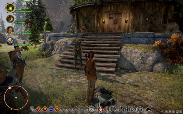 The corpse in front of the cottage - Dragon Age Inquisition: Blood Brothers - Side quests - The Hinterlands - Dragon Age: Inquisition Game Guide & Walkthrough
