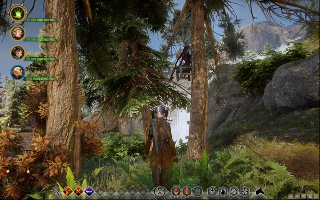 The corpse on the tree - Dragon Age Inquisition: Map to Waterfall - Side quests - The Hinterlands - Dragon Age: Inquisition Game Guide & Walkthrough