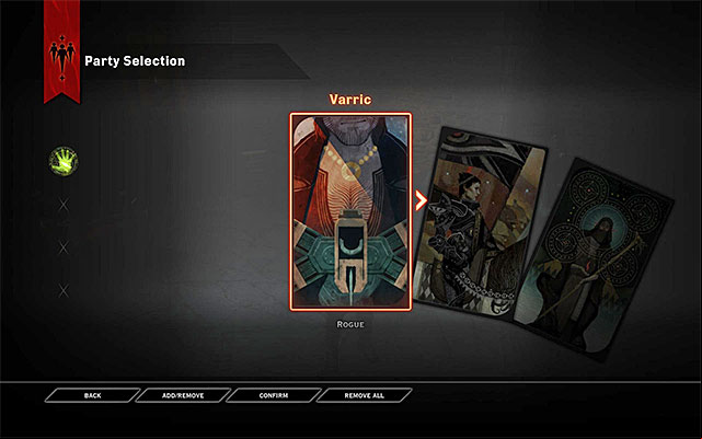 An example party selection window for the next quest - Dragon Age Inquisition: Party selection - Party - Dragon Age: Inquisition Game Guide & Walkthrough
