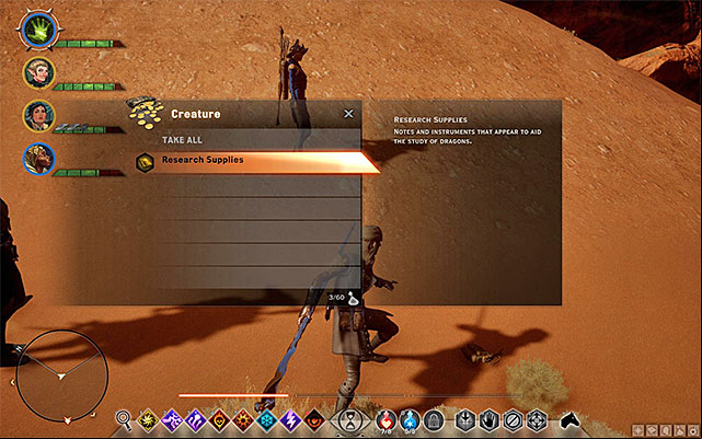 Check the corpses to find the resources - Dragon Age Inquisition: Draconology - Side quests - The Western Approach - Dragon Age: Inquisition Game Guide & Walkthrough