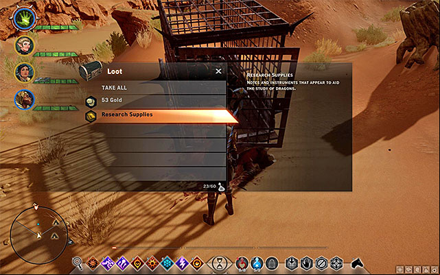 Search the bags by the destroyed cart. - Dragon Age Inquisition: Draconology - Side quests - The Western Approach - Dragon Age: Inquisition Game Guide & Walkthrough