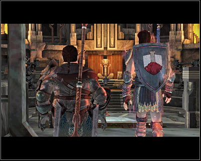 When you get to the congress youll automatically trigger a cut-scene (M53, 9) - Dragon Age Origins: Paragon of her kind - Main quests - Dragon Age: Origins Game Guide