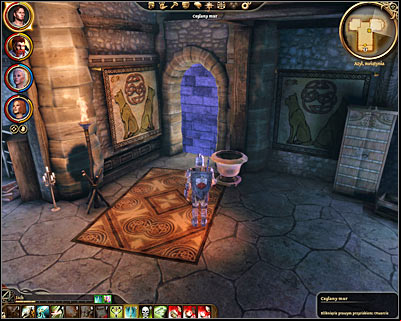 Once youre inside the chantry youll have a chance to talk to Eirik (M60, 7) and a new battle is going to take place shortly after youve made the introductions - Dragon Age Origins: Urn of the Sacred Ashes - Main quests - Dragon Age: Origins Game Guide