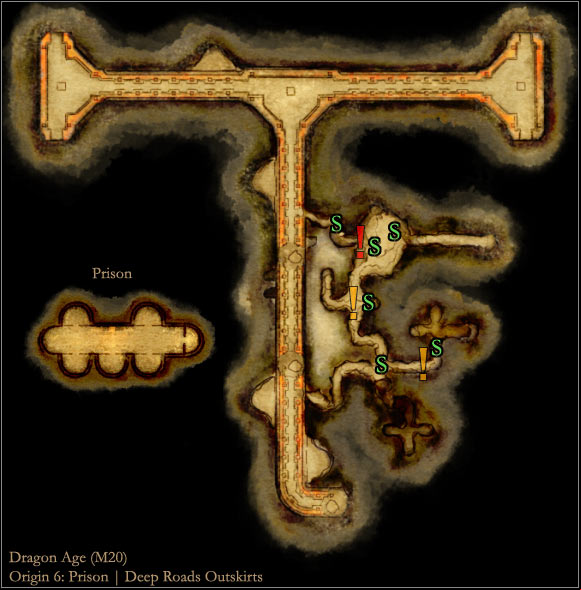 AREAS OF INTEREST - Dragon Age Origins: Origin 6 - Dwarf noble main map - World Atlas - Maps - Main areas - Dragon Age: Origins Game Guide
