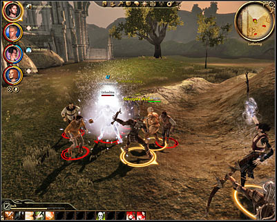 - Be careful while exploring the area to the north-west of the village, because youre going to be stopped by a group of refugees (M25, 6) and theyll want to kill you hoping to receive a reward for your head - Dragon Age Origins: Lothering main map - World Atlas - Maps - Main areas - Dragon Age: Origins Game Guide