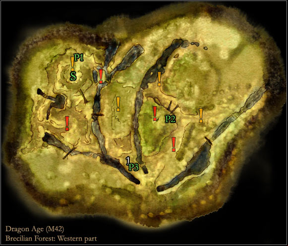 2 - Dragon Age Origins: Brecilian forest main map - World Atlas - Maps - Main areas - Dragon Age: Origins Game Guide