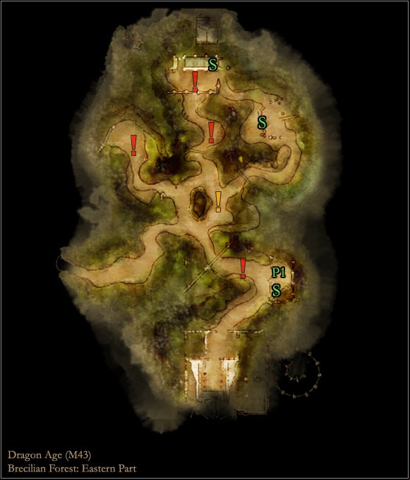 3 - Dragon Age Origins: Brecilian forest main map - World Atlas - Maps - Main areas - Dragon Age: Origins Game Guide