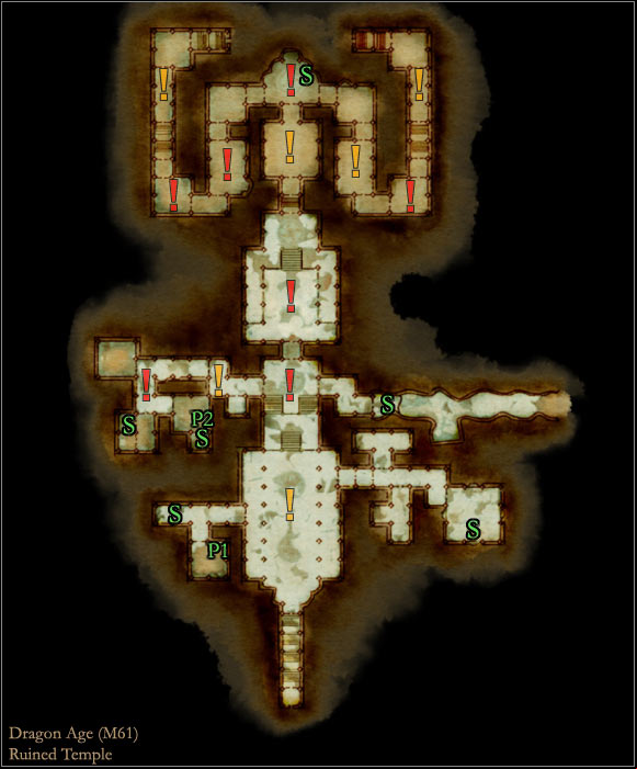 2 - Dragon Age Origins: Ruined temple main map - World Atlas - Maps - Main areas - Dragon Age: Origins Game Guide