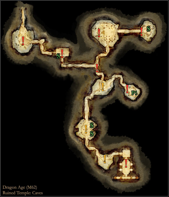 3 - Dragon Age Origins: Ruined temple main map - World Atlas - Maps - Main areas - Dragon Age: Origins Game Guide