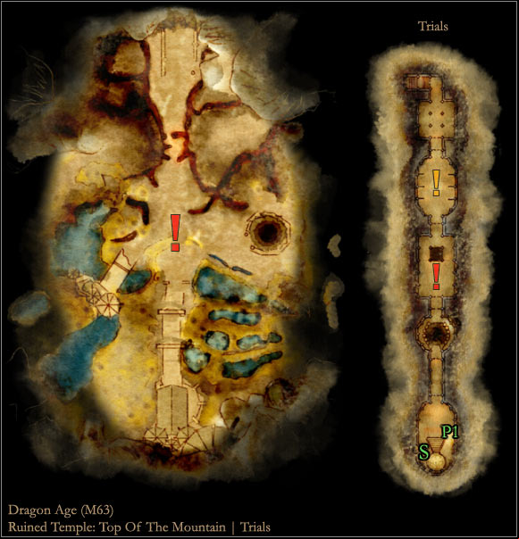 AREAS OF INTEREST - Dragon Age Origins: Ruined temple main map - World Atlas - Maps - Main areas - Dragon Age: Origins Game Guide