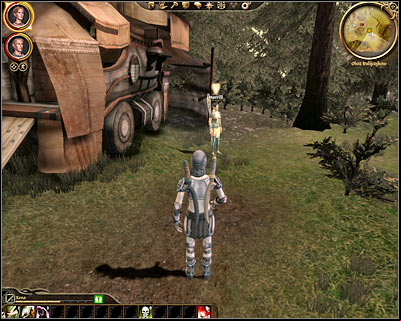 If you want to talk to Merrill right away proceed directly to the southern area of the camp (M3, 3) - Dragon Age Origins: The lost mysteries of the Ancients - Dalish elf - Dalish Elf Camp (Prologue) - Dragon Age: Origins Game Guide
