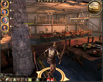 The first large battle is going to take place in the dining room (M70, 3) - Dragon Age Origins: The last request - Denerim - Dragon Age: Origins Game Guide