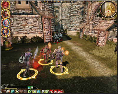 Once youve arrived at the estate grounds (M72, 1) make a few steps forward and youll find out that you can get inside the mansion using the side door and to reach it you must start moving clockwise (M72, 2) - Dragon Age Origins: Saving the queen - Denerim - Dragon Age: Origins Game Guide