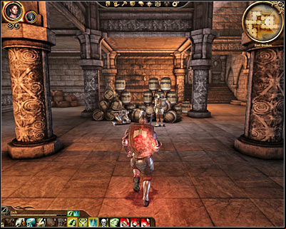 Proceed to the other end of the main corridor and choose the door on your left which is going to be colonels office (M79, 5) - Dragon Age Origins: Captured - Denerim - Dragon Age: Origins Game Guide