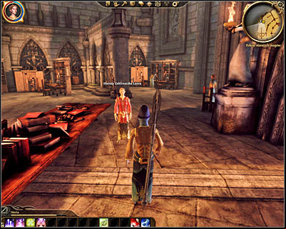 You can ask one of two enchanters to sign the form - Dragon Age Origins: Ties of blood and magic - Origin story: Magi - The Circle Tower (Prologue) - Dragon Age: Origins Game Guide
