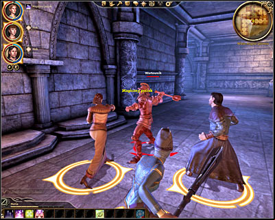 Notice that using the rod to open the third door has resulted in a nearby sentinel coming back to life and theres going to be more of them in other areas of the basement - Dragon Age Origins: Ties of blood and magic - Origin story: Magi - The Circle Tower (Prologue) - Dragon Age: Origins Game Guide
