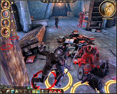 Start off by exploring a small warehouse area (DLC4, 1) - Dragon Age Origins: The Golem in Honnleath - DLC - The Stone Prisoner - Dragon Age: Origins Game Guide