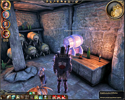 Head on to a small distillery and you should definitely consider clicking on a barrel here (DLC4, 3) - Dragon Age Origins: The Golem in Honnleath - DLC - The Stone Prisoner - Dragon Age: Origins Game Guide