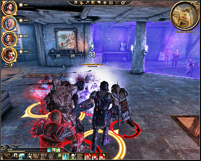 The next area (DLC4, 4) is being occupied by a very large group of monsters and it would be a good idea to encourage at least some of them to follow you to the previous corridor - Dragon Age Origins: The Golem in Honnleath - DLC - The Stone Prisoner - Dragon Age: Origins Game Guide
