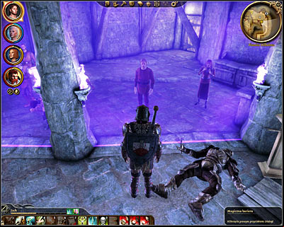 Look around a little after the battle, clicking on a shining crystal and on an old letter - Dragon Age Origins: The Golem in Honnleath - DLC - The Stone Prisoner - Dragon Age: Origins Game Guide