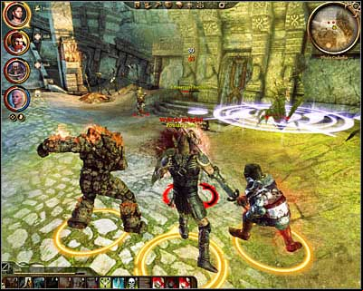 You are soon going to be stopped by a mini-boss and in this case its going to be a genlock emissary (DLC5, 4) - Dragon Age Origins: A golems memories - DLC - The Stone Prisoner - Dragon Age: Origins Game Guide