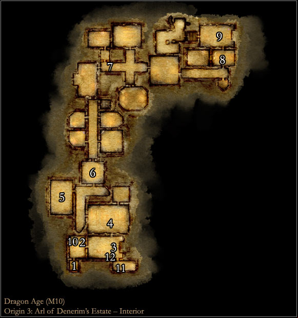 1 - Dragon Age Origins: Arl Of Denerims Estate - Interior map - Maps of locations - Dragon Age: Origins Game Guide