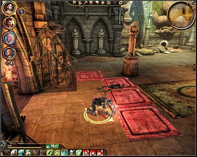 Continue eliminating all the monsters you encounter until you make your way to a much larger room of the ruins (M45, 5) - Dragon Age Origins: Nature of the beast - Main quests - Dragon Age: Origins Game Guide