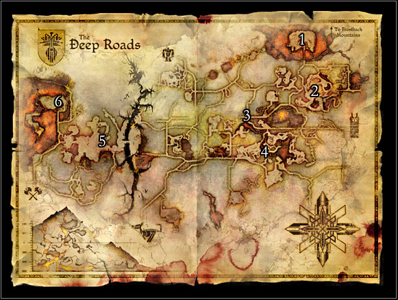 Main location on the map - Dragon Age Origins: The Deep Roads map - Maps of locations - Dragon Age: Origins Game Guide