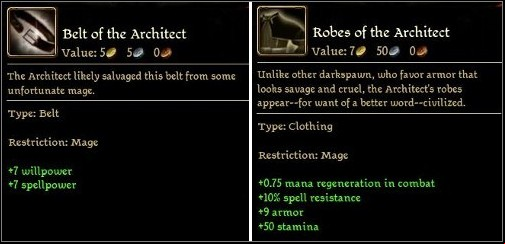 The Architect has two powerful items with him. - Walkthrough - Main Quests part 2 - Walkthrough - Dragon Age: Origins - Awakening - Game Guide and Walkthrough